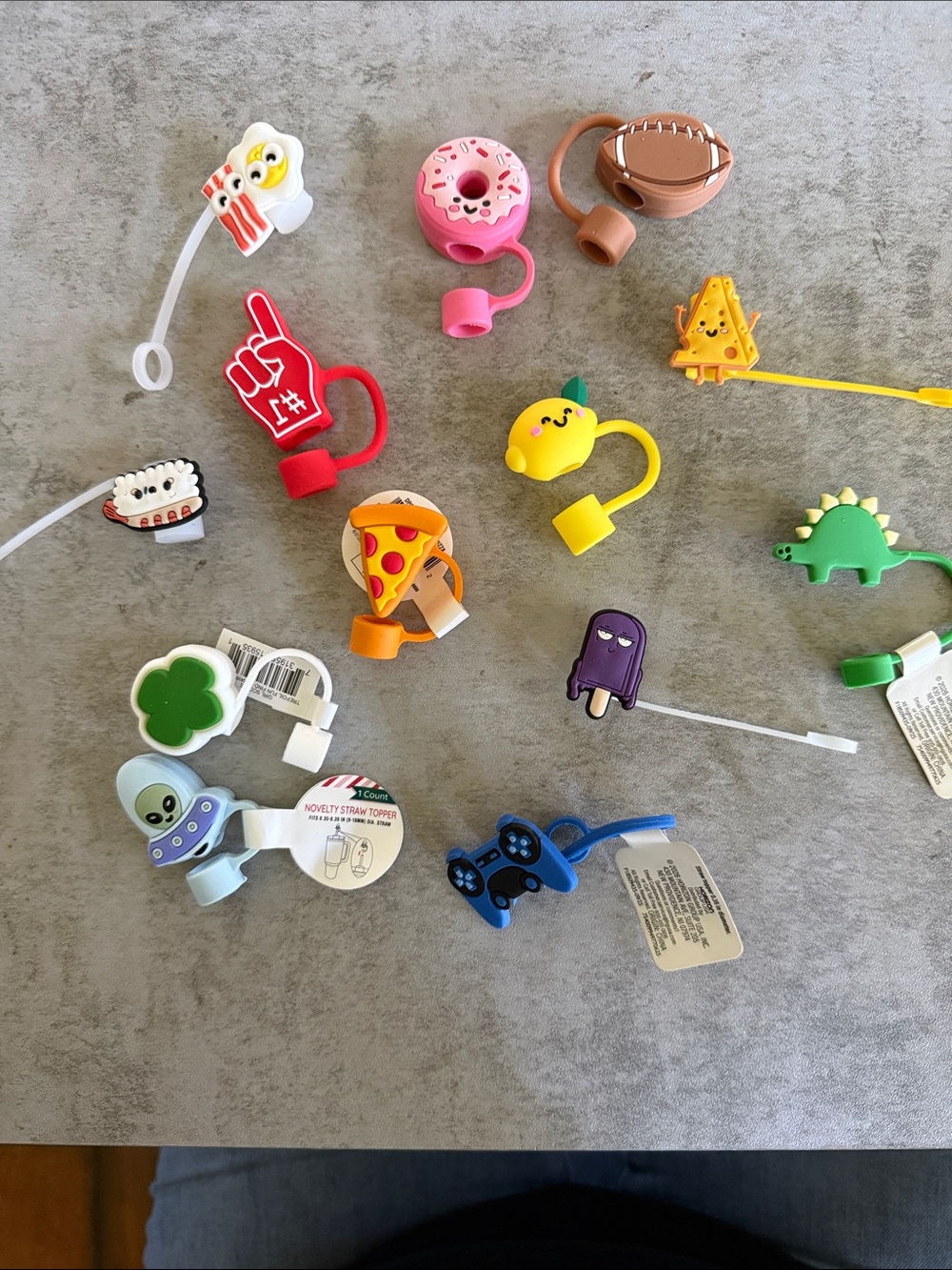 Kids Novelty Silicone Straw Toppers - Assorted